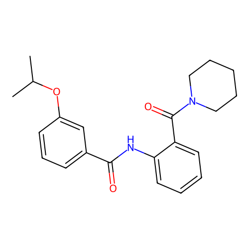 3-isopropoxy-N-[2-(1-piperidinylcarbonyl)phenyl]benzamide structure