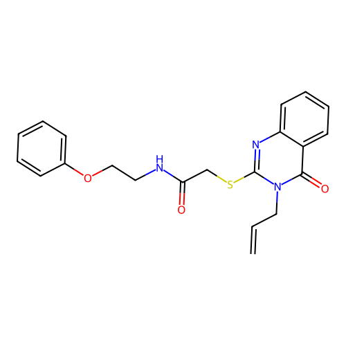 2-(4-oxo-3-prop-2-enylquinazolin-2-yl)sulfanyl-N-(2-phenoxyethyl)acetamide structure