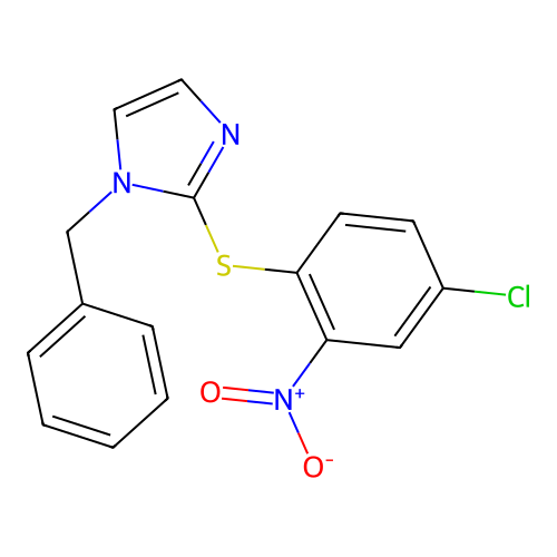 1-Benzyl-2-(4-chloro-2-nitrophenyl)sulfanylimidazole structure