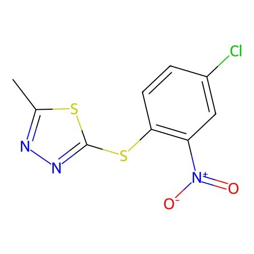 2-(4-Chloro-2-nitrophenyl)sulfanyl-5-methyl-1,3,4-thiadiazole structure