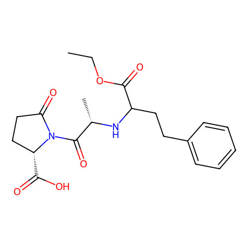 N-(1-(ethoxycarbonyl)-3-phenylpropyl)-alanyl-pyroglutamic acid structure