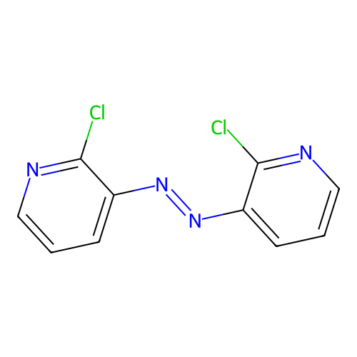 Bis(2-chloro-3-pyridyl)diazene structure