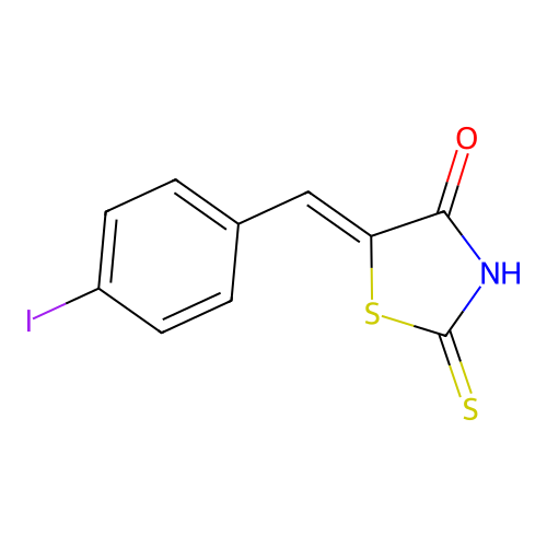(Z)-5-(4-iodobenzylidene)-2-thioxothiazolidin-4-one structure