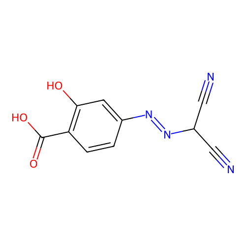 4-((Dicyanomethyl)azo)salicylic acid structure