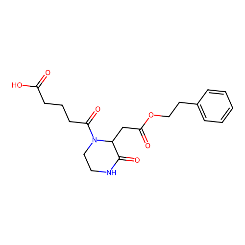5-Oxo-5-{3-oxo-2-[2-oxo-2-(phenethyloxy)ethyl]-1-piperazinyl}pentanoic acid structure