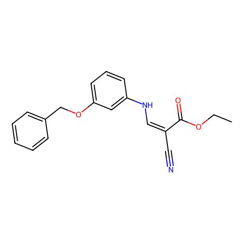 Ethyl 2-cyano-3-(3-phenylmethoxyanilino)prop-2-enoate structure