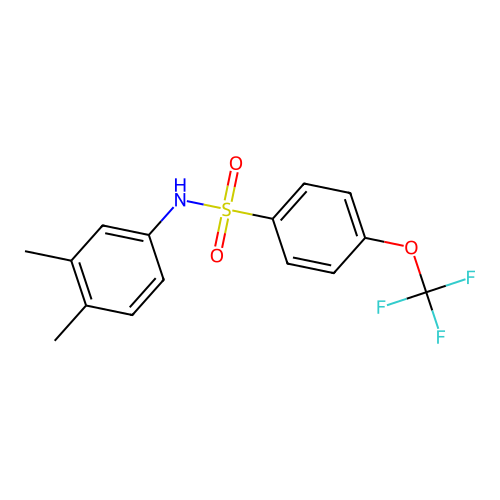 N-(3,4-dimethylphenyl)-4-(trifluoromethoxy)benzene-1-sulfonamide structure