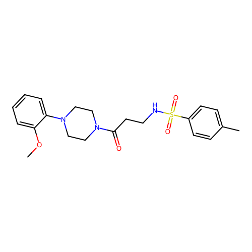 N-[3-[4-(2-methoxyphenyl)piperazin-1-yl]-3-oxopropyl]-4-methylbenzenesulfonamide structure
