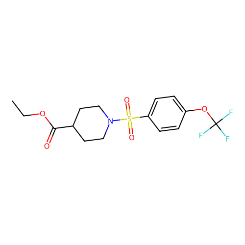 Ethyl 1-{[4-(trifluoromethoxy)phenyl]sulfonyl}piperidine-4-carboxylate structure