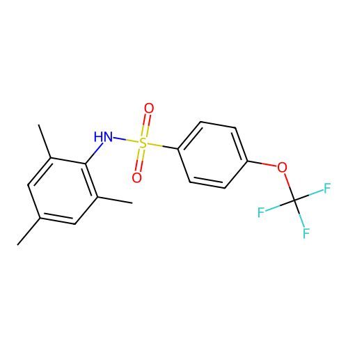 4-(trifluoromethoxy)-N-(2,4,6-trimethylphenyl)benzene-1-sulfonamide structure