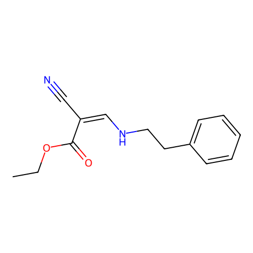 Ethyl 2-cyano-3-(2-phenylethylamino)prop-2-enoate structure