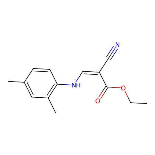 Ethyl 2-cyano-3-(2,4-dimethylanilino)prop-2-enoate structure