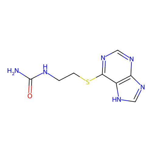 2-(7H-purin-6-ylsulfanyl)ethylurea structure