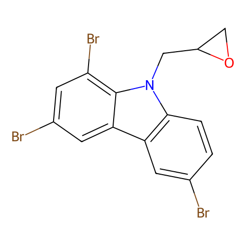 1,3,6-tribromo-9-(oxiran-2-ylmethyl)-9H-carbazole structure