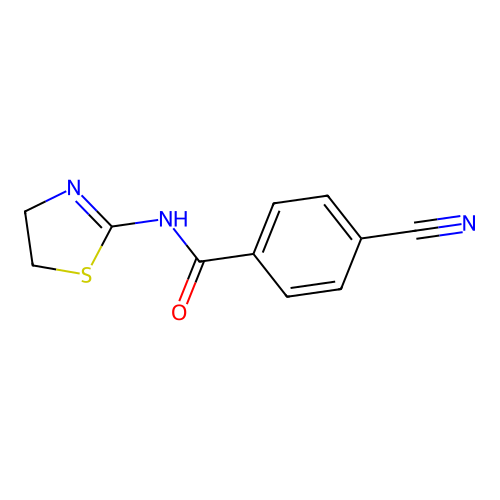 4-cyano-N-(4,5-dihydro-1,3-thiazol-2-yl)benzamide structure