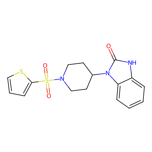1-(1-(thiophen-2-ylsulfonyl)piperidin-4-yl)-1H-benzo[d]imidazol-2(3H)-one structure