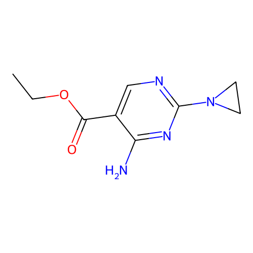 Ethyl 4-amino-2-(aziridin-1-yl)pyrimidine-5-carboxylate structure
