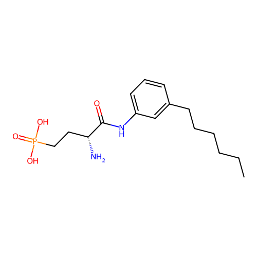 P-((3R)-3-Amino-4-((3-hexylphenyl)amino)-4-oxobutyl)phosphonic acid structure