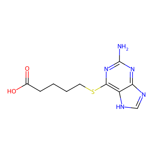 5-[(2-amino-7H-purin-6-yl)sulfanyl]pentanoic Acid structure