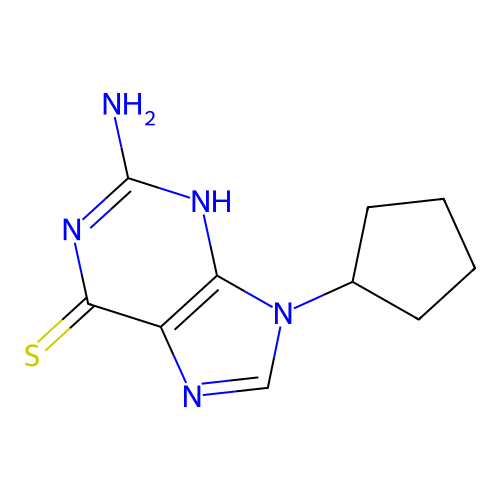 2-amino-9-cyclopentyl-3H-purine-6-thione structure
