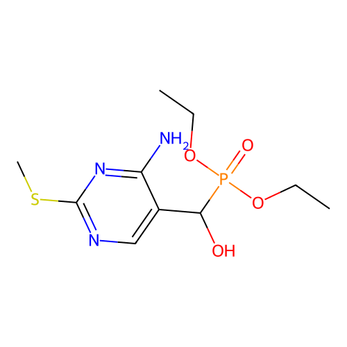 (4-Amino-2-methylsulfanylpyrimidin-5-yl)-diethoxyphosphorylmethanol structure