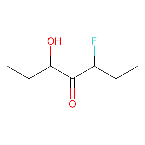 3-Fluoro-5-hydroxy-2,6-dimethyl-4-heptanone structure