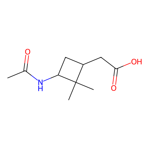 2-(3-乙酰氨基-2,2-二甲基环丁基)乙酸 structure
