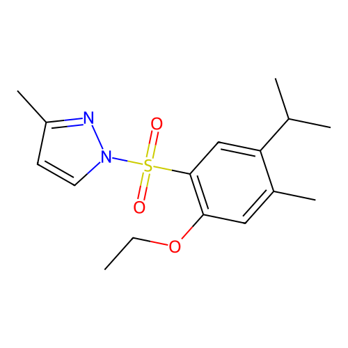1-{[2-Ethoxy-4-methyl-5-(methylethyl)phenyl]sulfonyl}-3-methylpyrazole structure