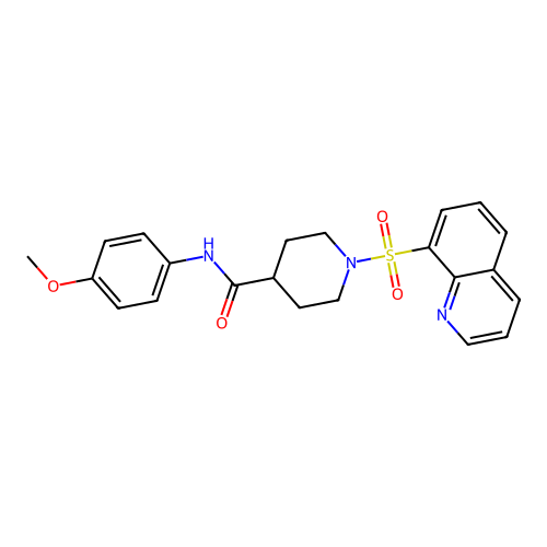 N-(4-Methoxyphenyl)-1-(quinolin-8-ylsulfonyl)piperidine-4-carboxamide structure