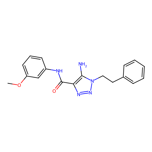 5-amino-N-(3-methoxyphenyl)-1-phenethyl-triazole-4-carboxamide structure