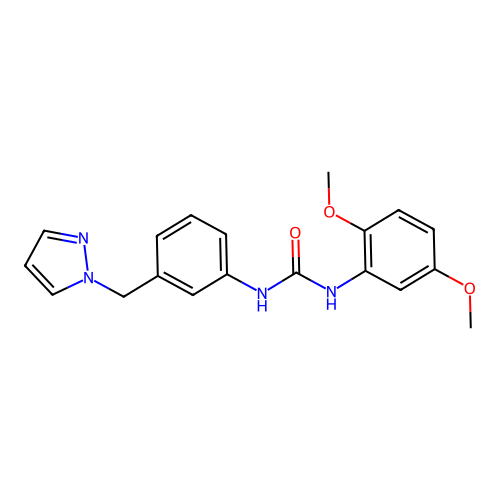 1-(2,5-Dimethoxyphenyl)-3-[3-(pyrazol-1-ylmethyl)phenyl]urea structure