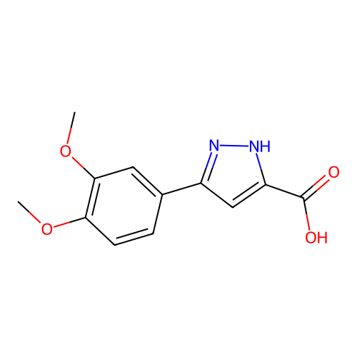 3-(3,4-dimethoxyphenyl)-1H-pyrazole-5-carboxylic acid structure