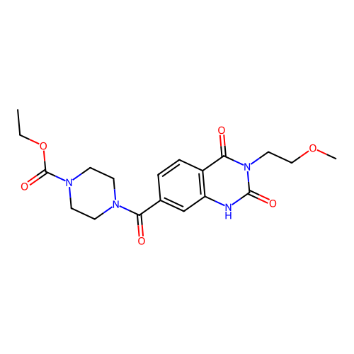 ethyl 4-[3-(2-methoxyethyl)-2,4-dioxo-1H-quinazoline-7-carbonyl]piperazine-1-carboxylate structure