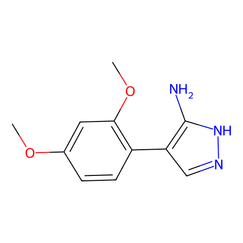 4-(2,4-Dimethoxyphenyl)-1H-pyrazol-3-amine structure