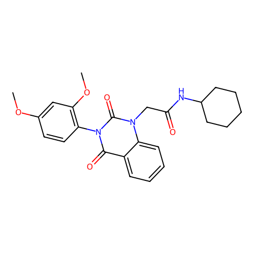 N-cyclohexyl-2-[3-(2,4-dimethoxyphenyl)-2,4-dioxoquinazolin-1-yl]acetamide structure