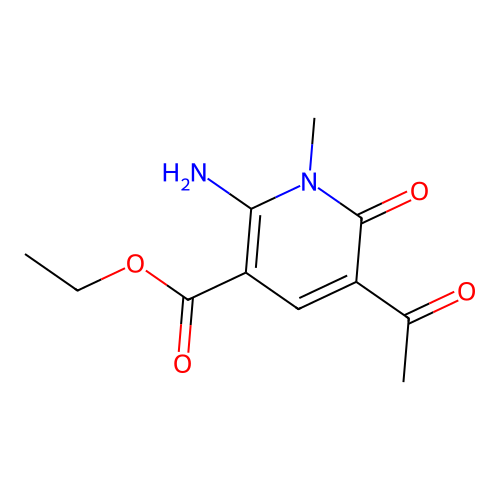 Ethyl 5-acetyl-6-hydroxy-2-imino-1-methyl-1,2-dihydropyridine-3-carboxylate structure