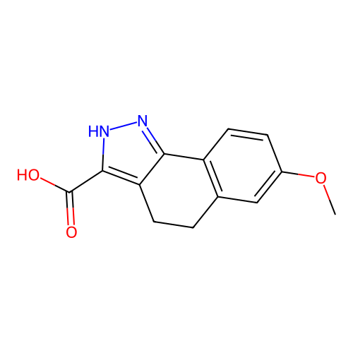 7-methoxy-4,5-dihydro-2H-benzo[g]indazole-3-carboxylic acid structure