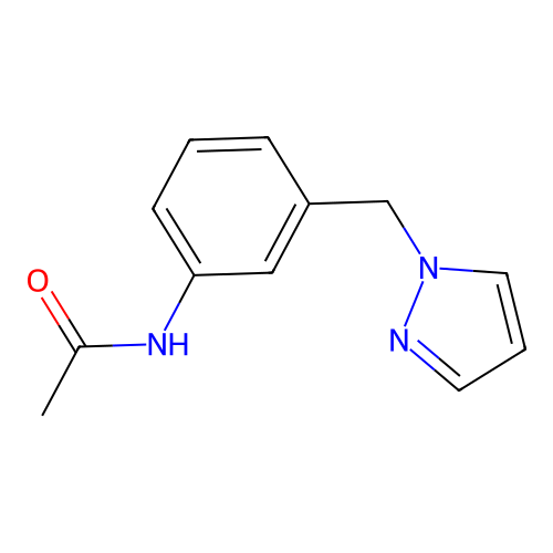 N-[3-(pyrazol-1-ylmethyl)phenyl]acetamide structure