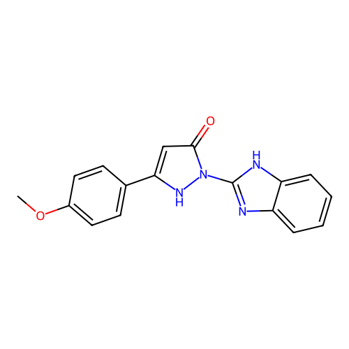 1-(1H-benzimidazol-2-yl)-3-(4-methoxyphenyl)-1H-pyrazol-5-ol structure