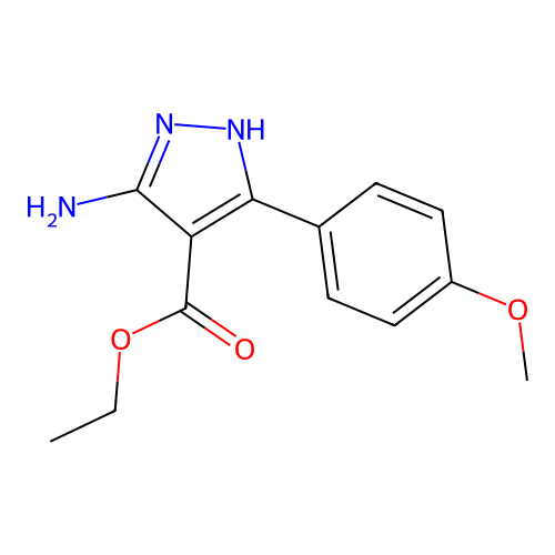 ethyl 3-amino-5-(4-methoxyphenyl)-1H-pyrazole-4-carboxylate structure