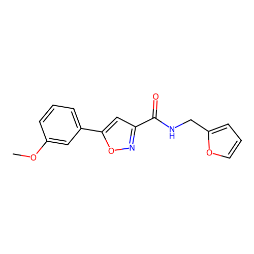 N-(2-furanylmethyl)-5-(3-methoxyphenyl)-3-isoxazolecarboxamide structure