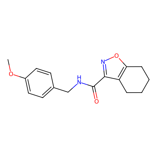 N-(4-methoxybenzyl)-4,5,6,7-tetrahydro-1,2-benzisoxazole-3-carboxamide structure