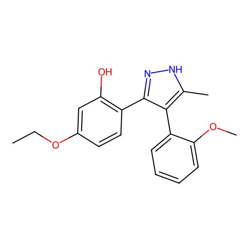 5-ethoxy-2-(4-(2-methoxyphenyl)-5-methyl-1H-pyrazol-3-yl)phenol structure