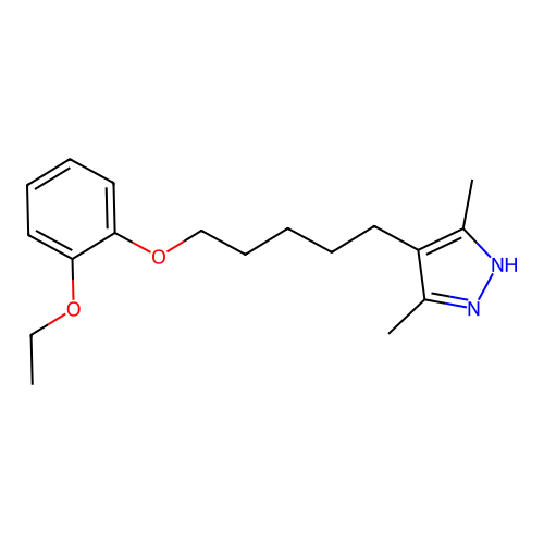 4-[5-(2-ethoxyphenoxy)pentyl]-3,5-dimethyl-1H-pyrazole structure