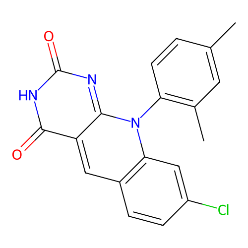 8-chloro-10-(2,4-dimethylphenyl)pyrimido[4,5-b]quinoline-2,4(3H,10H)-dione structure