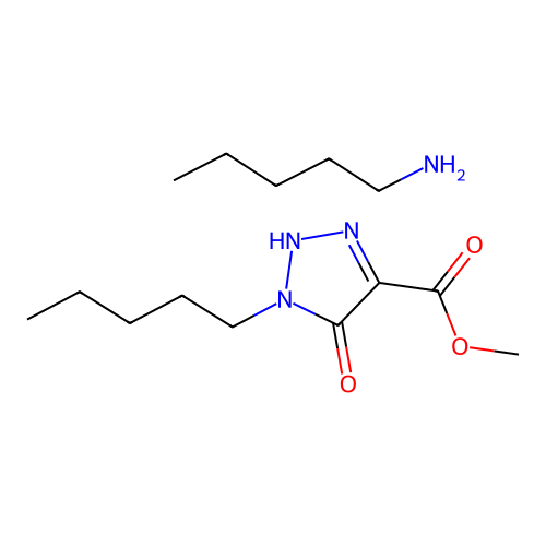 methyl 5-oxo-1-pentyl-2H-triazole-4-carboxylate; pentan-1-amine structure
