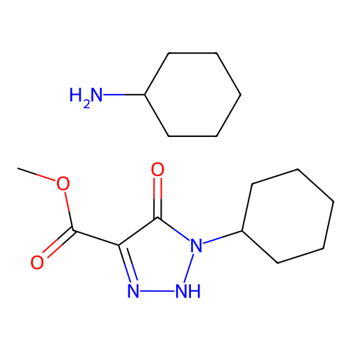 cyclohexanamine; methyl 1-cyclohexyl-5-oxo-2H-triazole-4-carboxylate structure