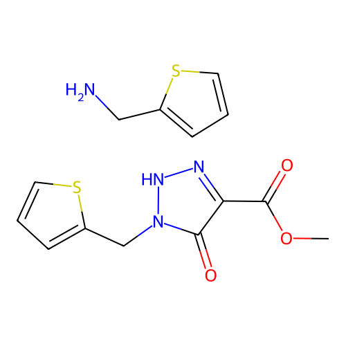 methyl 5-oxo-1-(thiophen-2-ylmethyl)-2H-triazole-4-carboxyla structure