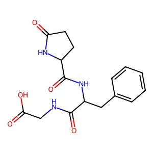 Pyroglutamyl-phenylalanyl-glycine structure