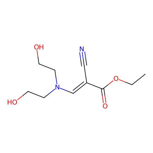 Ethyl 3-[bis(2-hydroxyethyl)amino]-2-cyanoprop-2-enoate structure